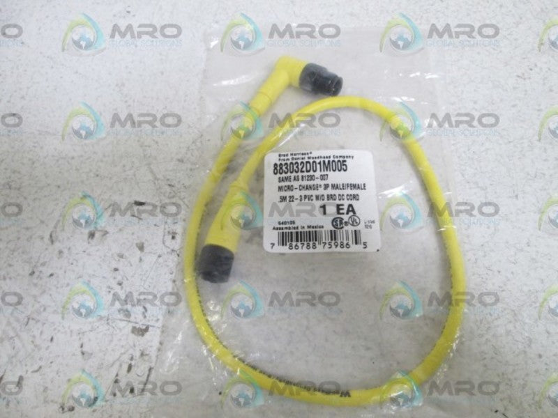 DANIEL WOODHEAD 81230-007 883032D01M005 CORDSET * NEW IN FACTORY BAG *