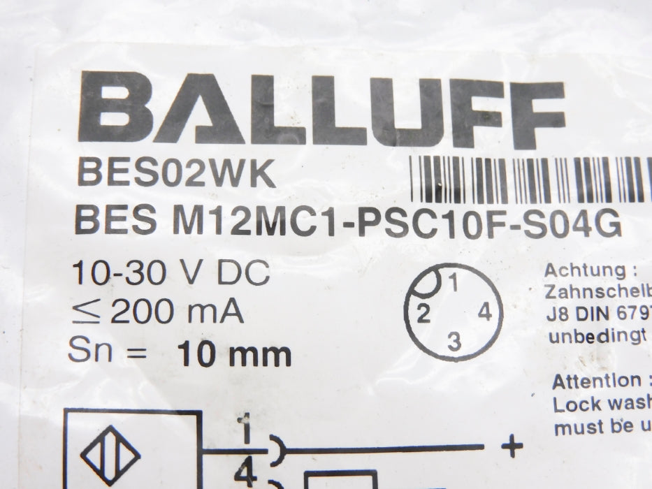 BALLUFF BESM12MC1-PSC10F-S04G BES02WK NSNP