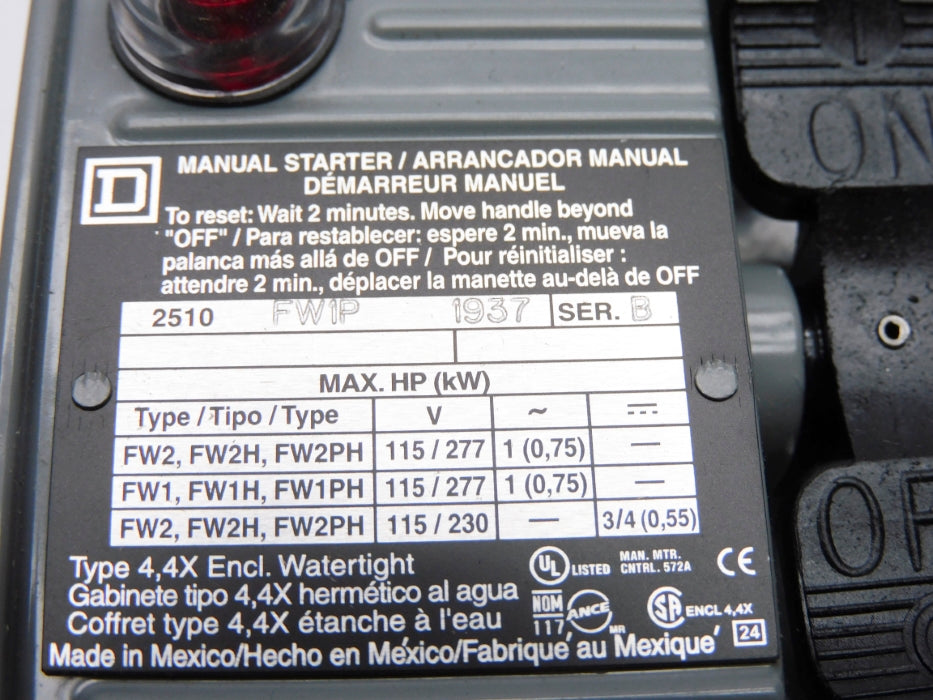 SQUARE D 2510FW1P SER. B NSMP