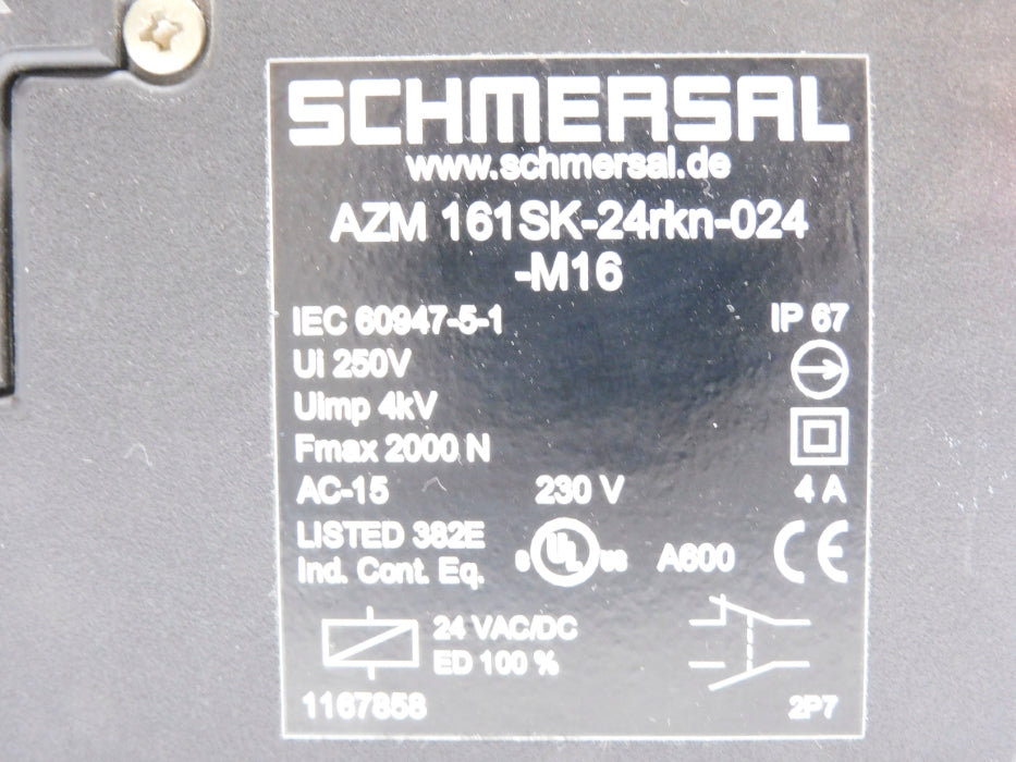 SCHMERSAL AZM161SK-24RKN-024-M16 (NO KEY) NSNP
