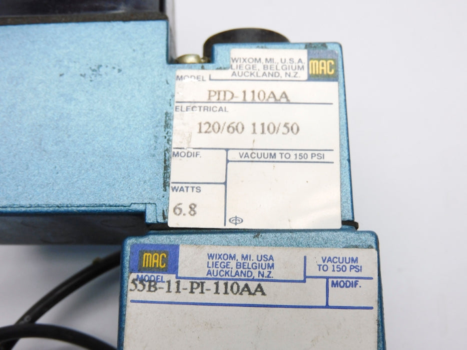 MAC 55B-11-PI-110AA 120/60 110/50 150PSI UNMP