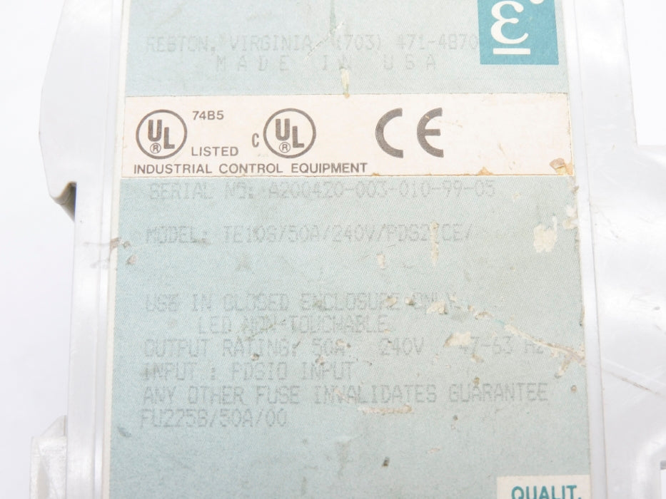 EUROTHERM TE10S/50A/240V/PDS2/CE/ 240V 50A UNMP