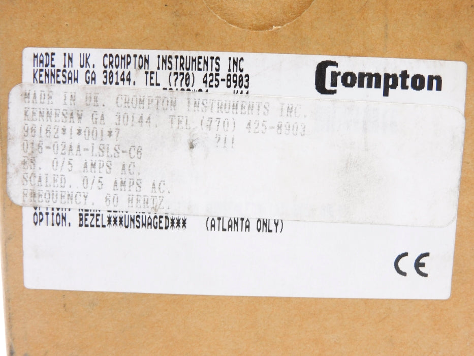 CROMPTON INSTRUMENTS 016-02AA-LSLS-C6 0/5-AAC NSMP
