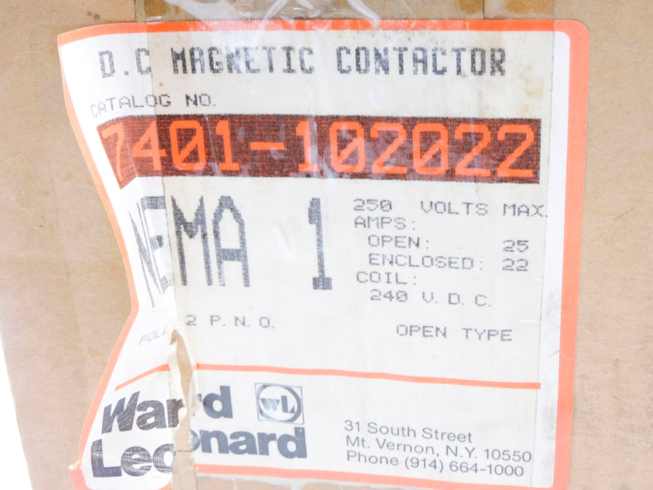 WARD LEONARD 7401-102022 240VDC NSMP