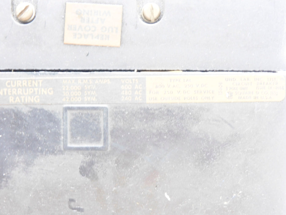 SQUARE D LAL36125 125A 600VAC UNMP
