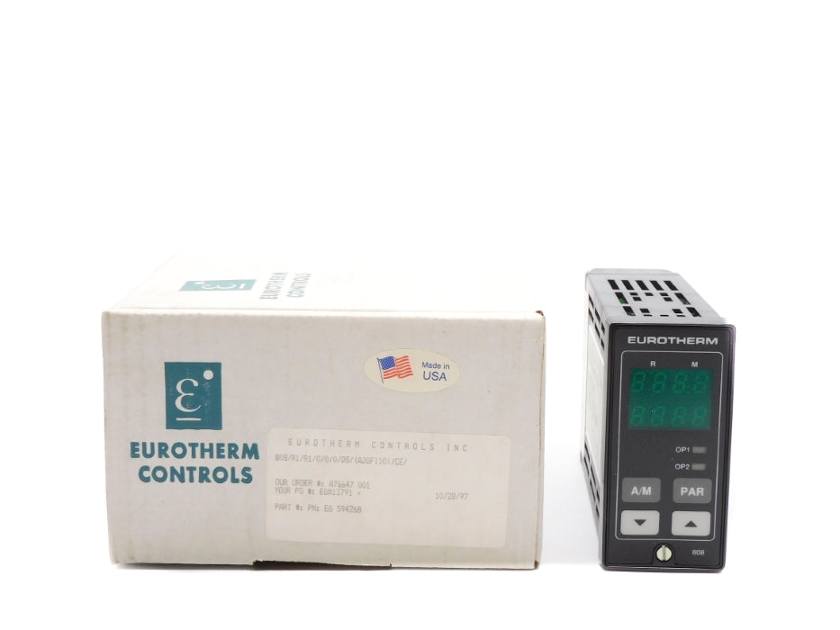 EUROTHERM CONTROLS 808/R1/R1/0/0/0/QS/(AJGF110)/CE/ 32-600'F NSMP