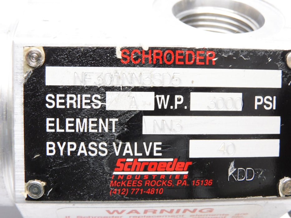 SCHROEDER NF301NN3SD5 3000PSI NSMP