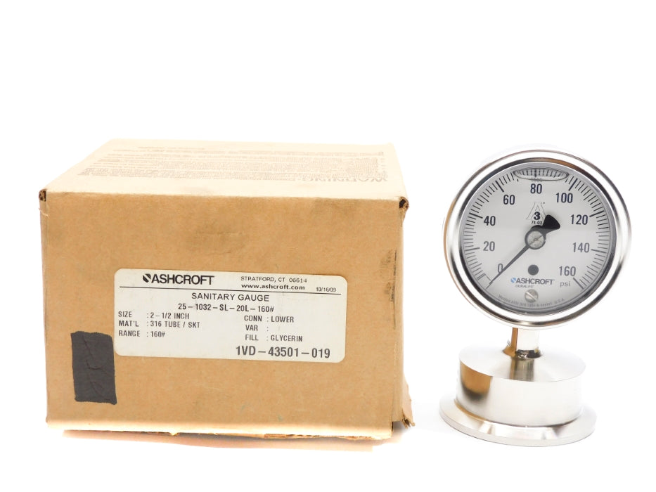 ASHCROFT 25-1032-SL-20L-160# 160PSI NSMP