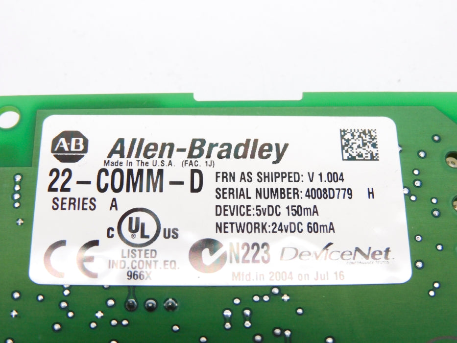 ALLEN BRADLEY 22-COMM-D SER. A F/W 1.004 NSNP