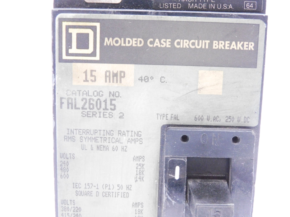 SQUARE D FAL26015 SER. 2 15A 600V (GREY) UNMP