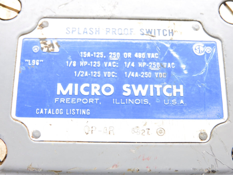 MICRO SWITCH OP-AR 480VAC 15A (GREY) UNMP