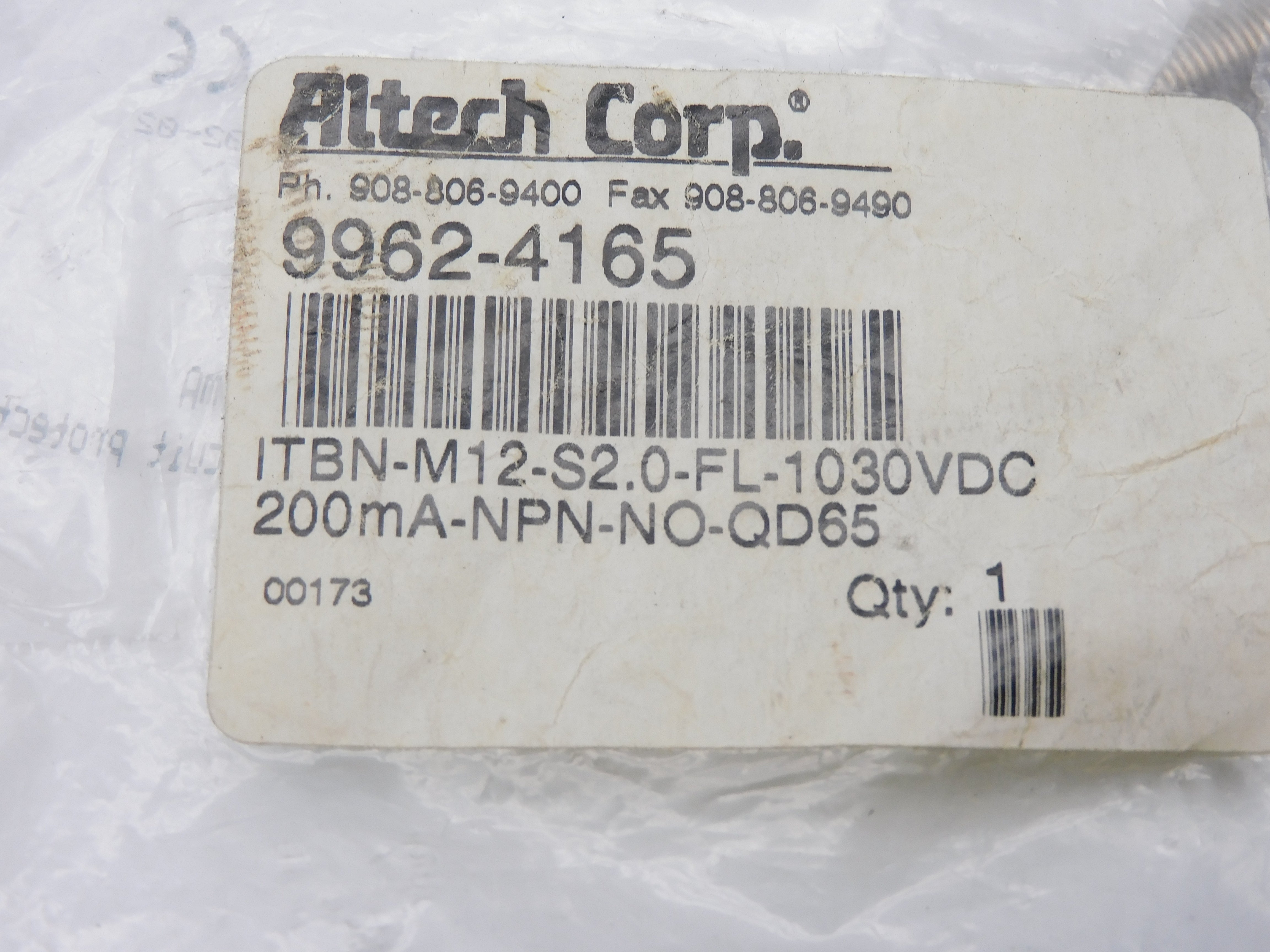 ALTECH ITBN-M12-S2.0-FL-1030VDC 39962-4165 NSMP