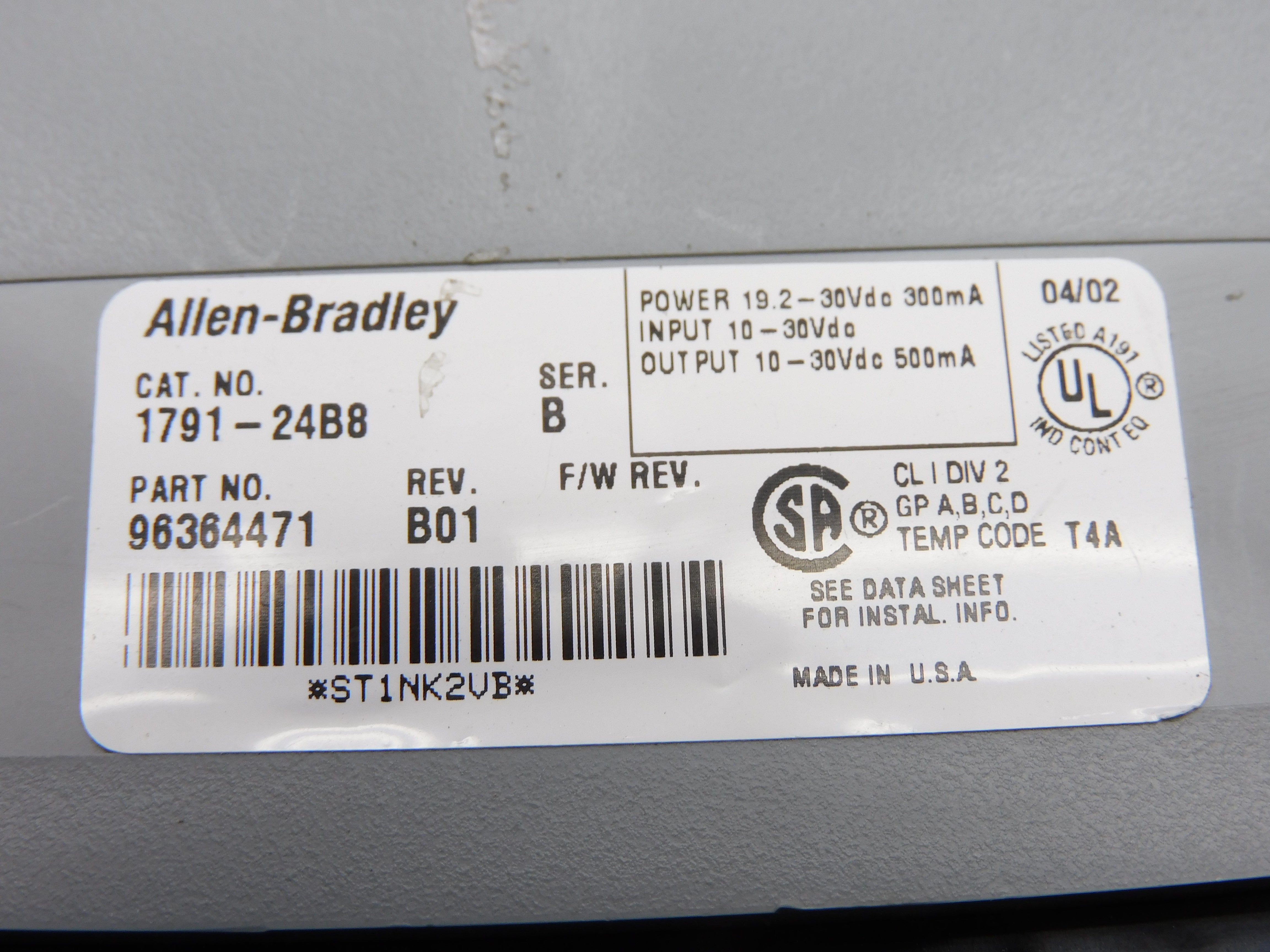 ALLEN BRADLEY 1791-24B8 SER. B NSNP