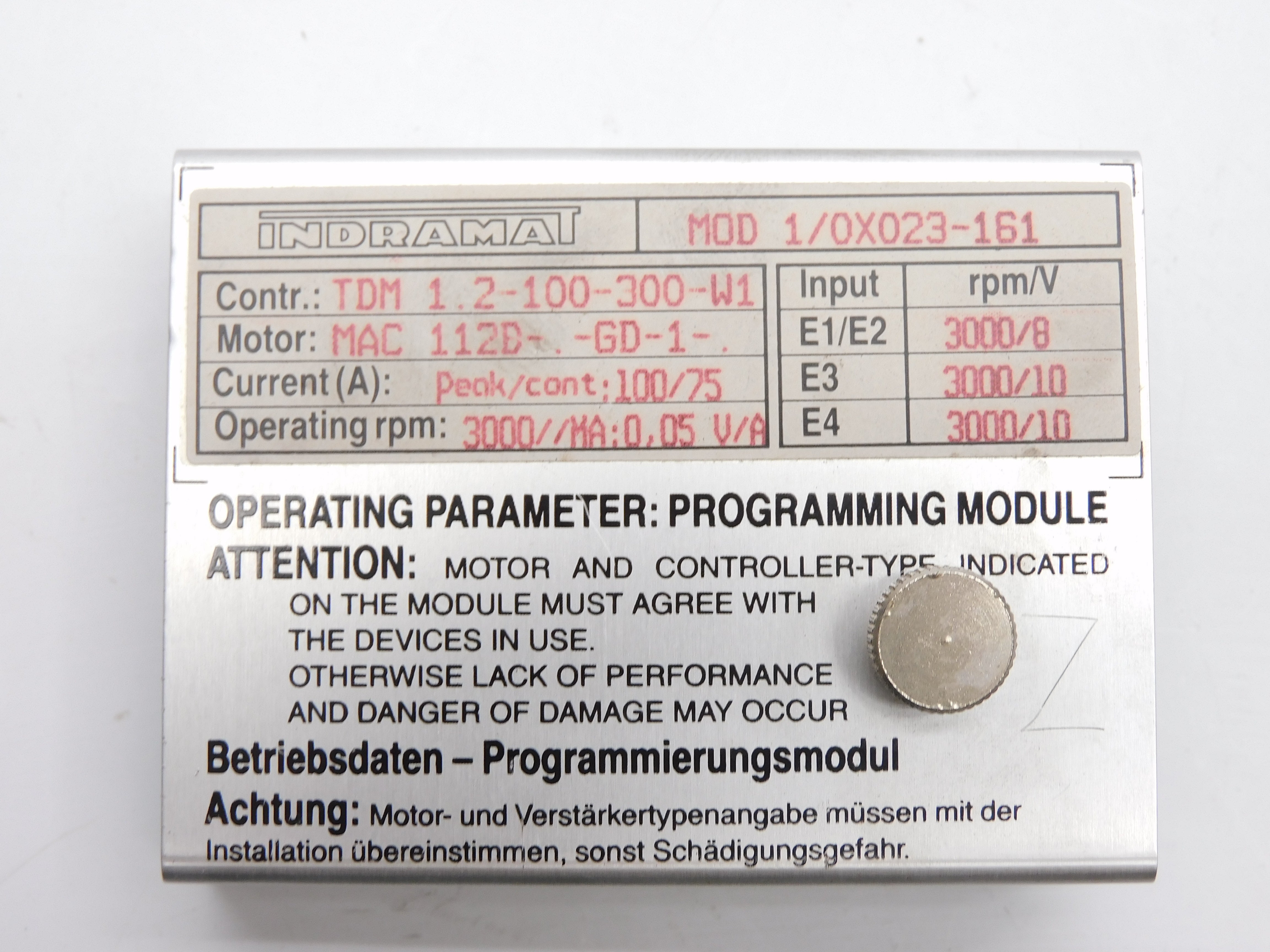 INDRAMAT MOD1/0X023-161 UNMP