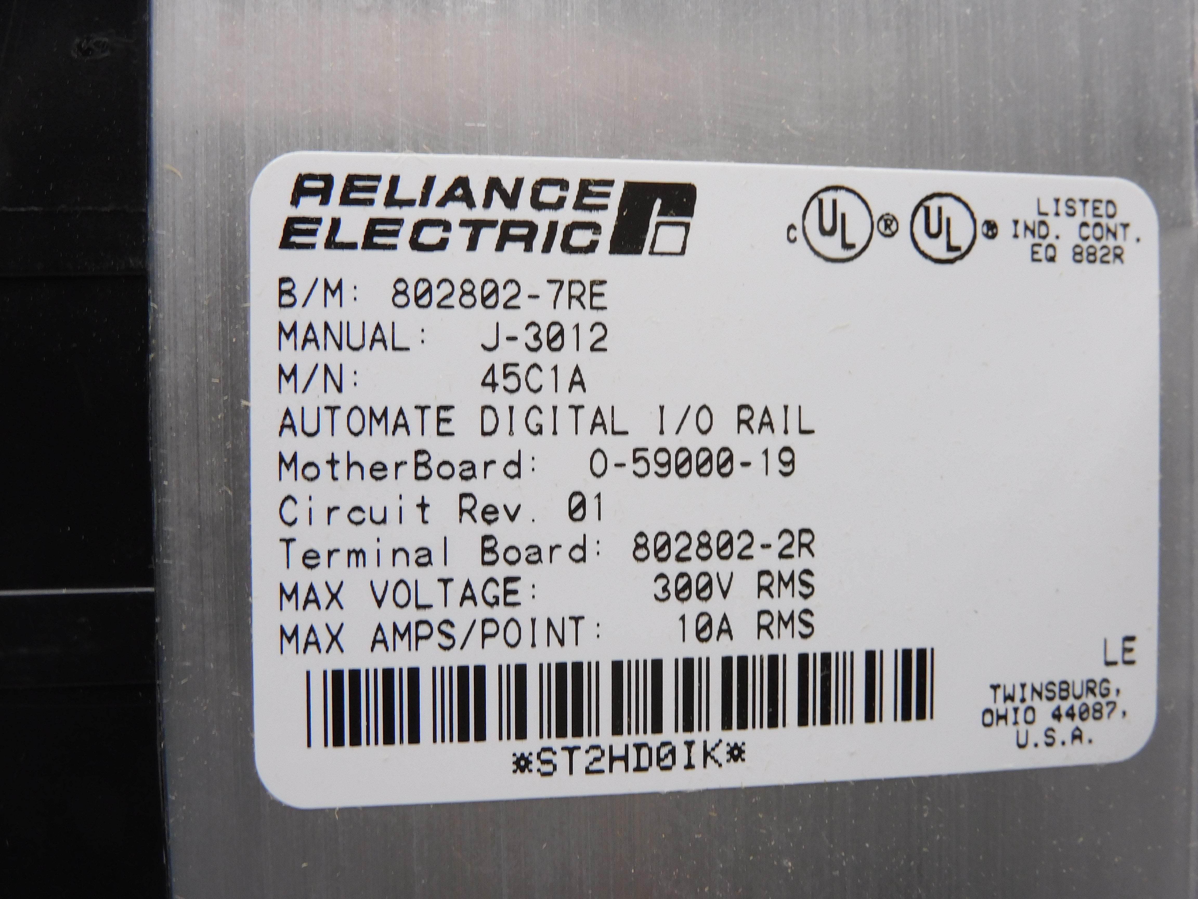 RELIANCE ELECTRIC 802802-7RE 45C1A 300V 10A NSNP