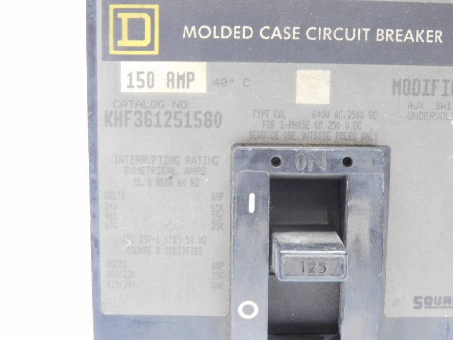 SQUARE D KHF361251580 150A 600V (GREY) UNMP