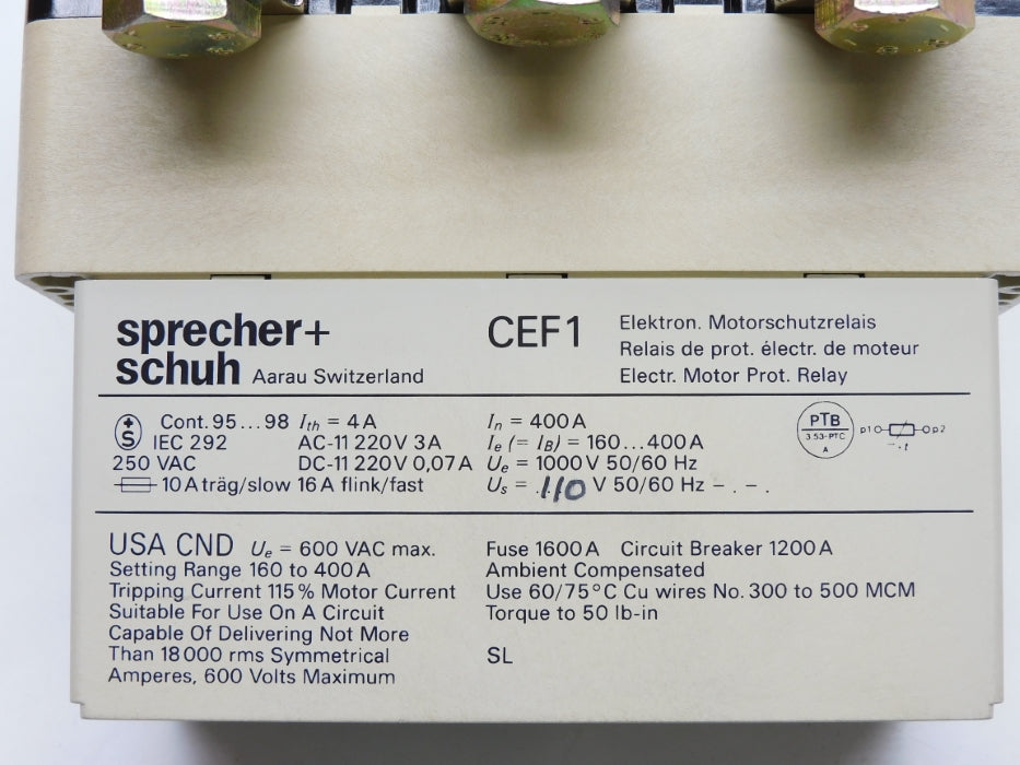SPRECHER+SCHUH CEF1-32 160-400A 110V 400A NSMP