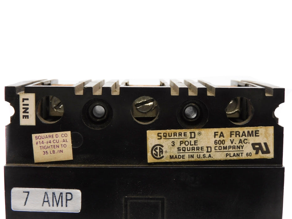 SQUARE D FAL3600712M 7A 600VAC (AS PICTURED) UNMP