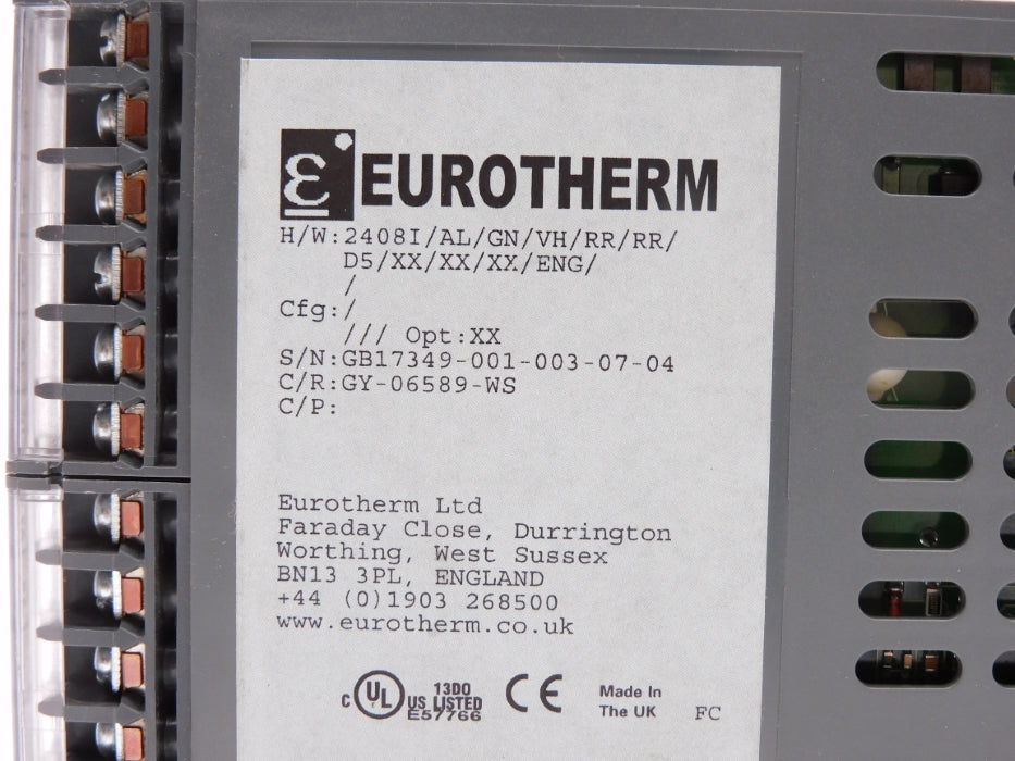 EUROTHERM 2408I/AL/GN/VH/RR/RR/D5/XX/XX/XX/ENG/ NSNP