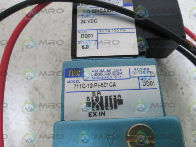 MAC SOLENOID VALVE 711C-12-PI-501CA *NEW IN BOX*