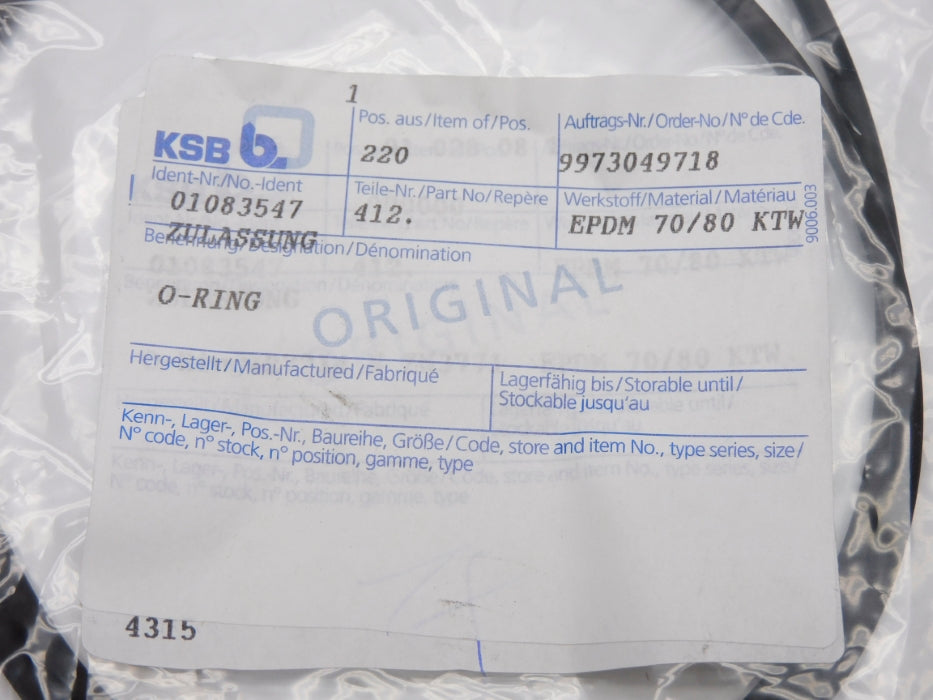 KSB 412 EPDM 70/80 KTW NSMP