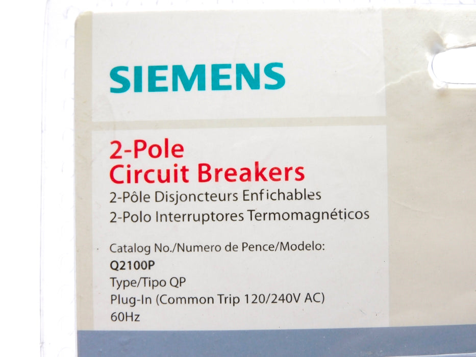 SIEMENS Q2100P 100A 120/240VAC (AS PICTURED) NSMP