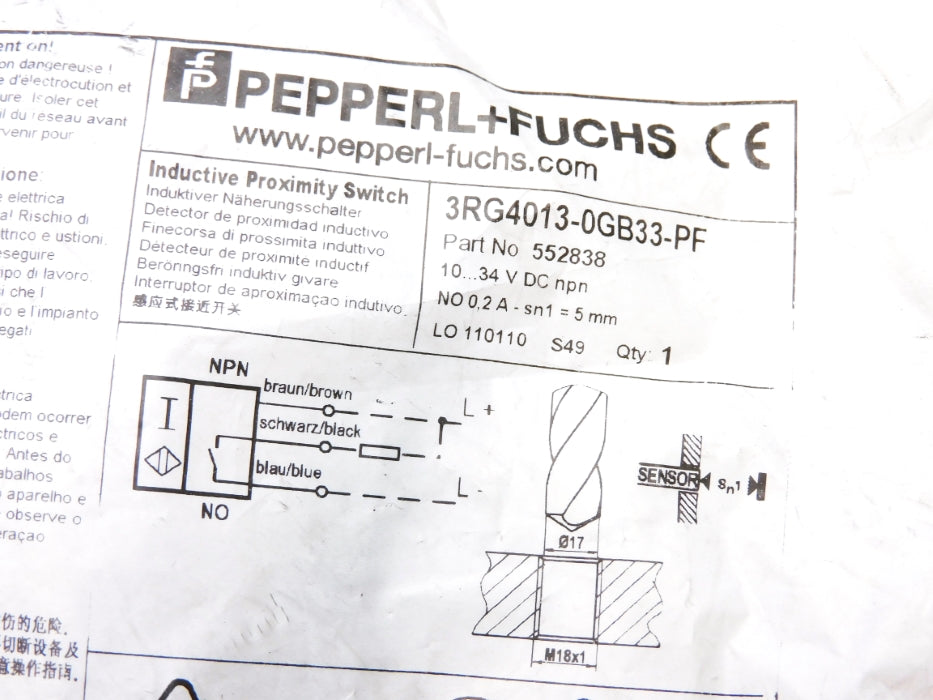 PEPPERL+FUCHS 3RG4013-0GB33-PF 552838 NSMP
