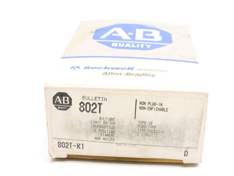 ALLEN BRADLEY 802T-K1 SER. D 120-600VAC 60A (GY/BL) NSMP