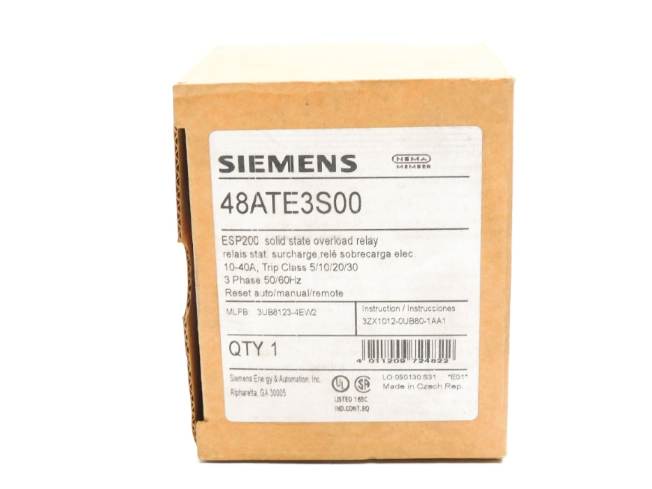 SIEMENS 3UB8123-4EW2 48ATE3S00 10-40A NSMP