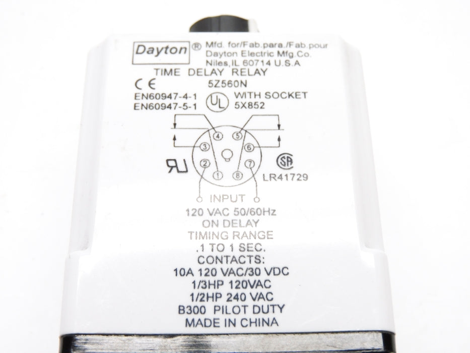 DAYTON 5Z560N .1-1S 120VAC UNMP