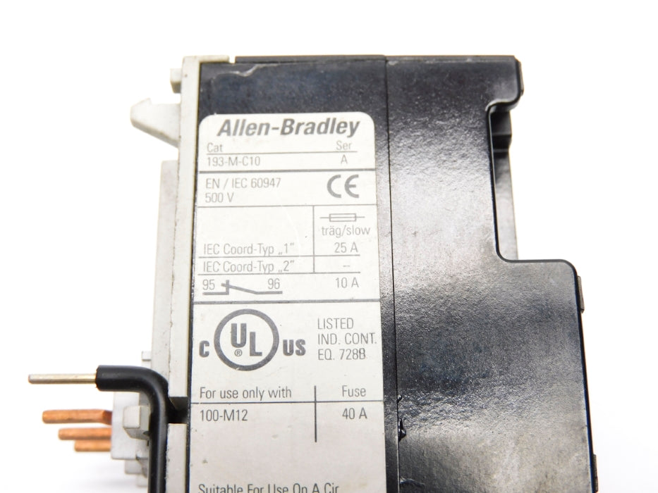 INDUSTRIAL SPARE PART 193-M-C10 SER. A 500V 8.8-10.5A UNMP