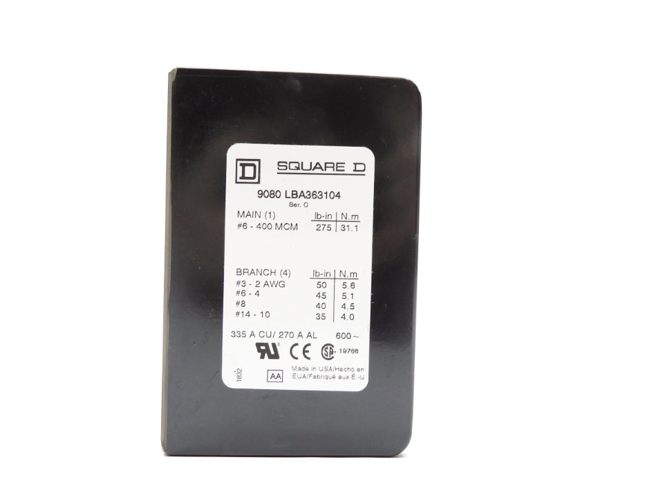SQUARE D 9080LBA363104 SER. C 600V NSMP