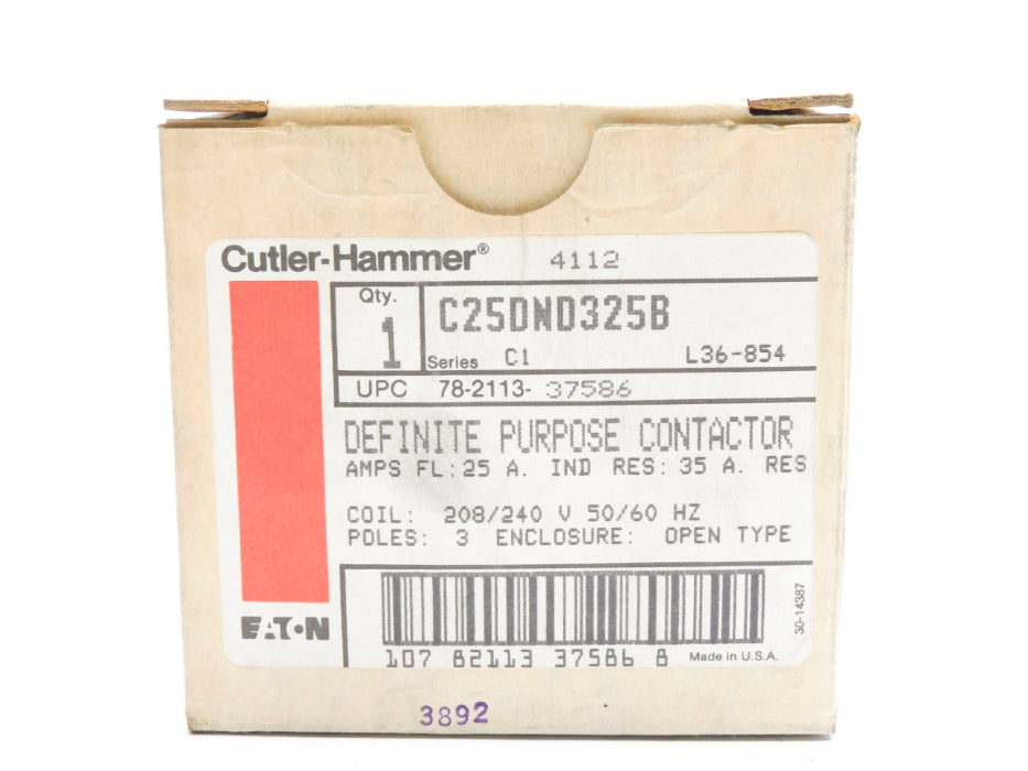 CUTLER HAMMER C25DND325B SER. C1 208-240V 25A NSMP