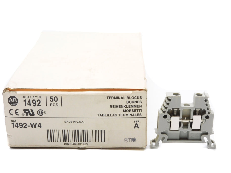 ALLEN BRADLEY 1492-W4 SER. A 600V (PKG OF 50) (WH) NSMP
