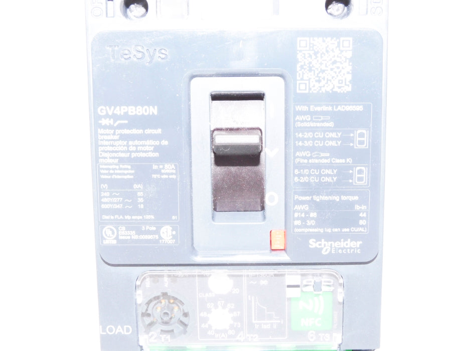 SCHNEIDER ELECTRIC GV4PB80N 40-80A 480/277V NSMP