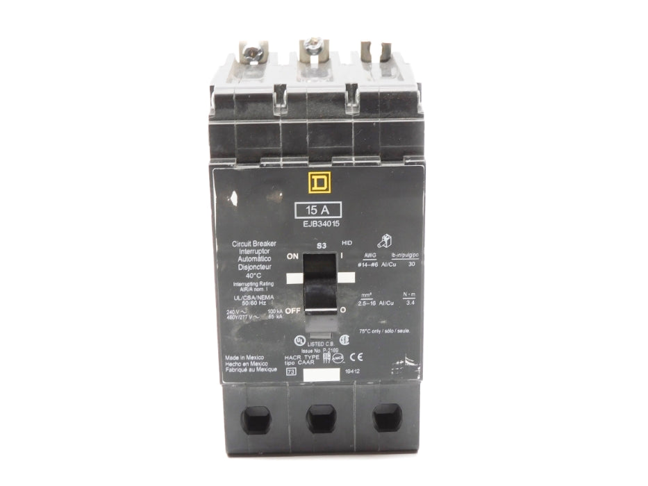 SQUARE D EJB34015 277V 15A UNMP
