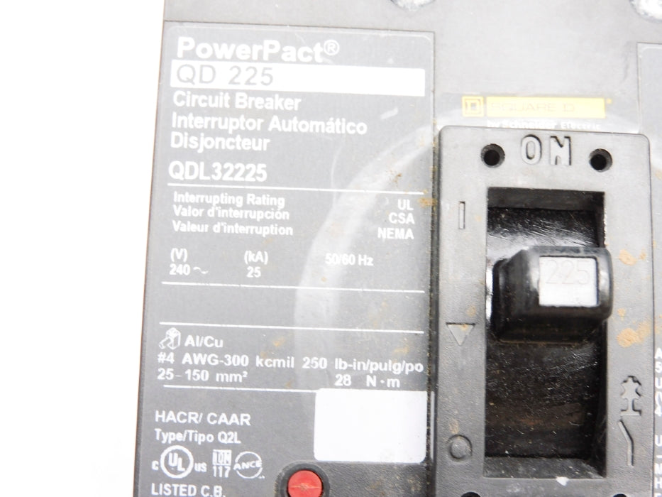 SQUARE D QDL32225 240V 225A UNMP
