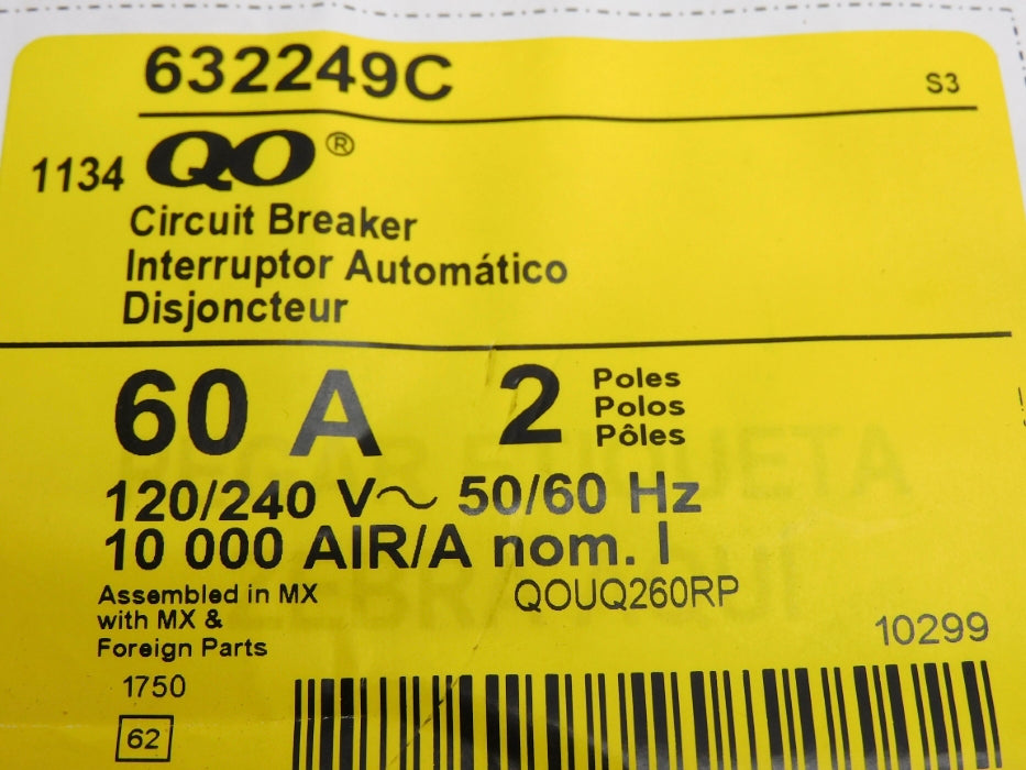 SQUARE D QOUQ260RP 632249C 60A 120/240V (PKG OF 14)  NSFS