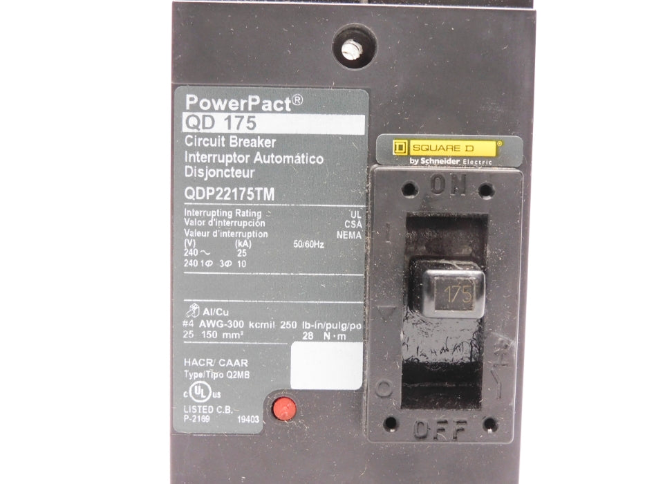 SQUARE D QDP22175TM 240V 175A UNMP