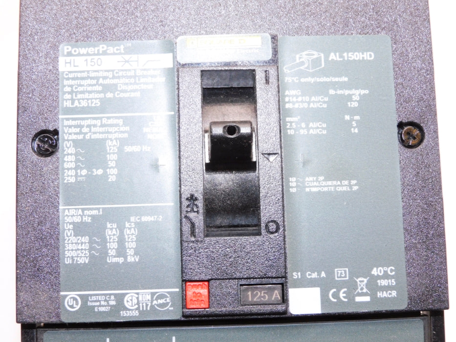 SQUARE D HLA36125 125A 600V NSMP