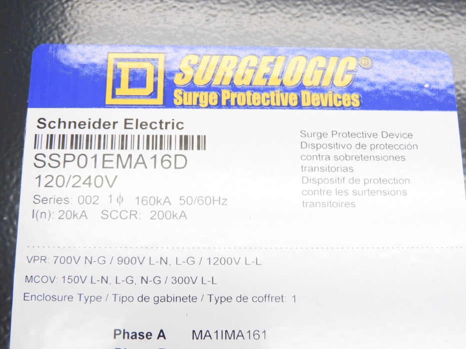 SQUARE D SSP01EMA16D SER. 002 NSMP
