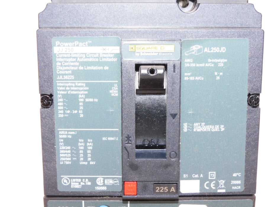 SQUARE D JJL36225 225A 600V NSMP