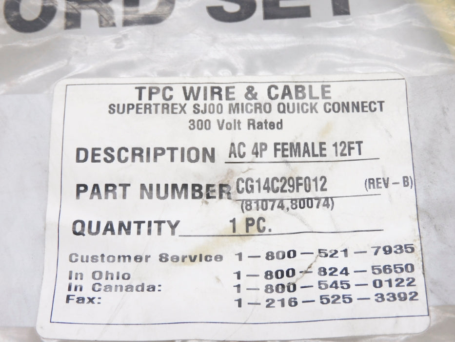 TPC WIRE & CABLE CG14C29F012 NSMP