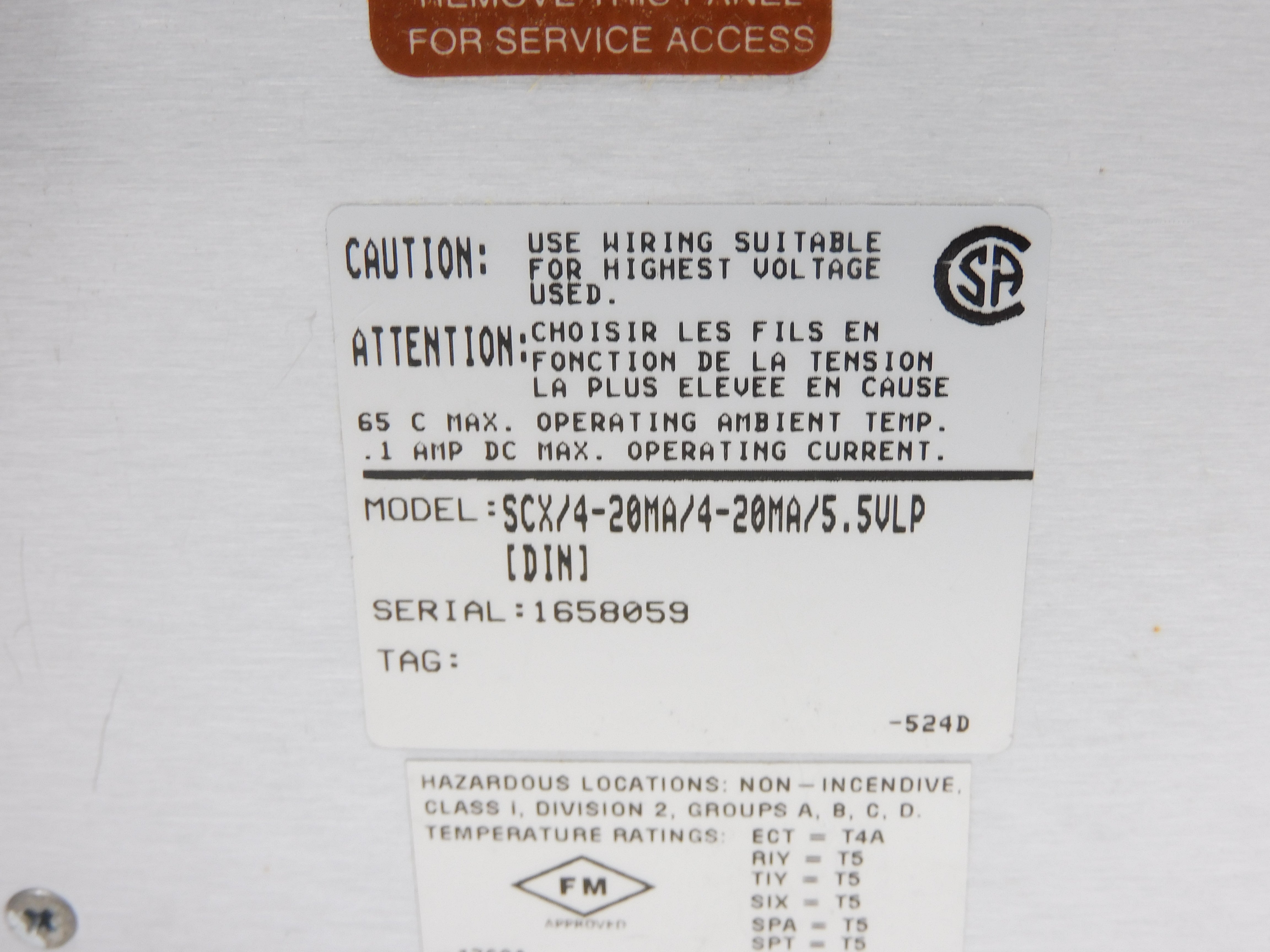 MOORE INDUSTRIES SCX/4-20MA/4-20MA/5.5VLP[DIN] UNMP