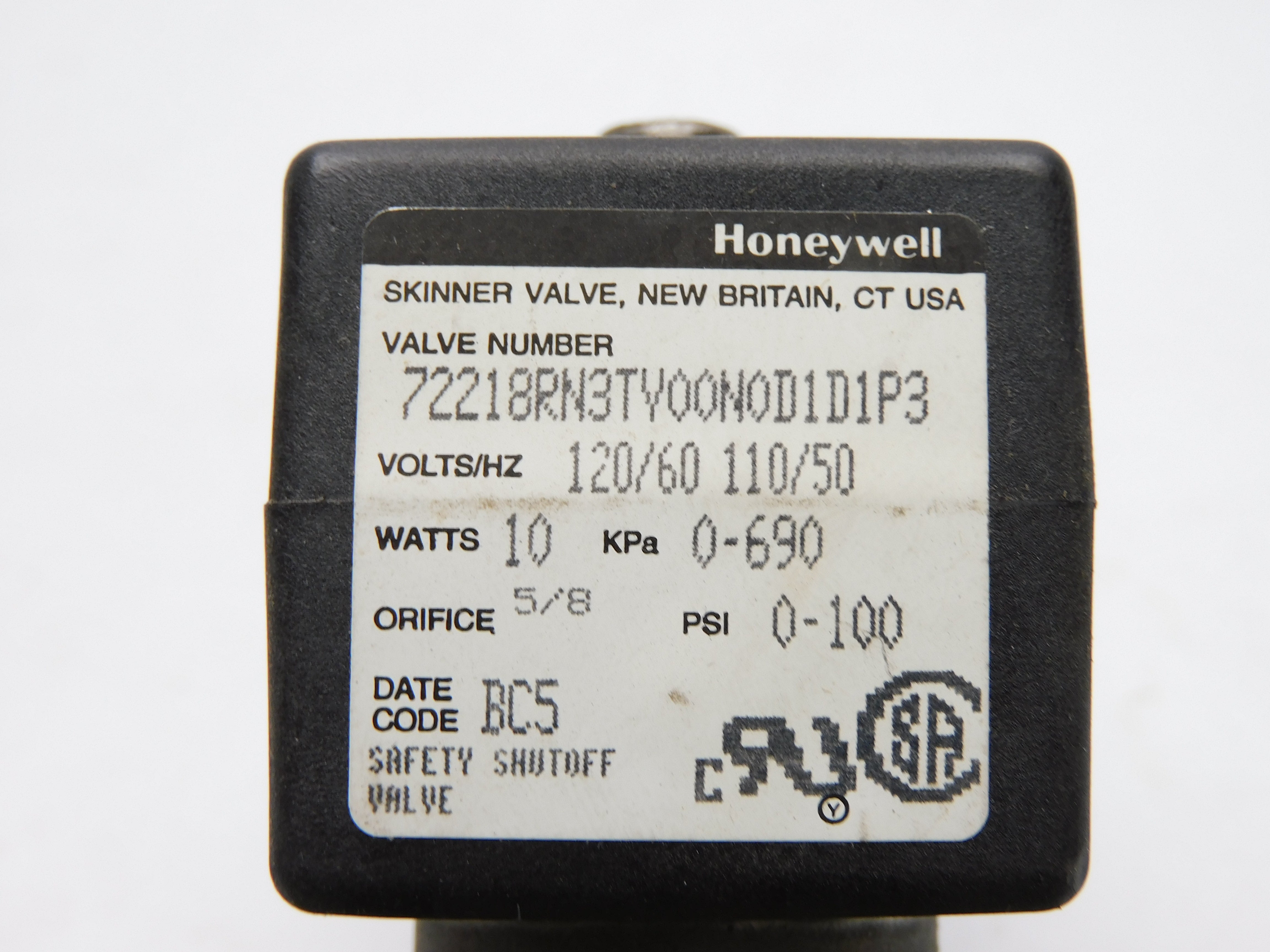 HONEYWELL 72218RN3TYV00N0D1D1P3 120/110V 0-100PSI UNMP