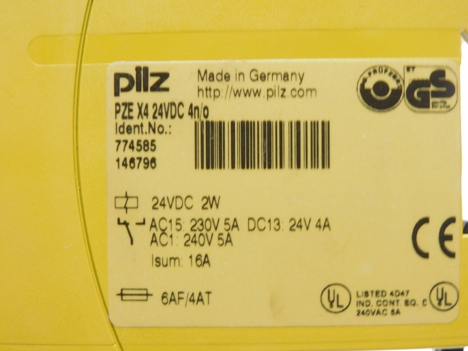 PILZ PZE-X4-24VDC-4N/O 774585 24VDC NSMP