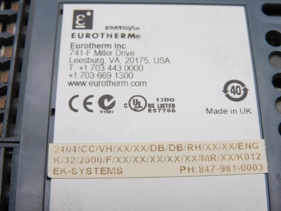 EUROTHERM 2404/CC/VH/XX/XX/DB/DB/RH/XX/XX NSNP