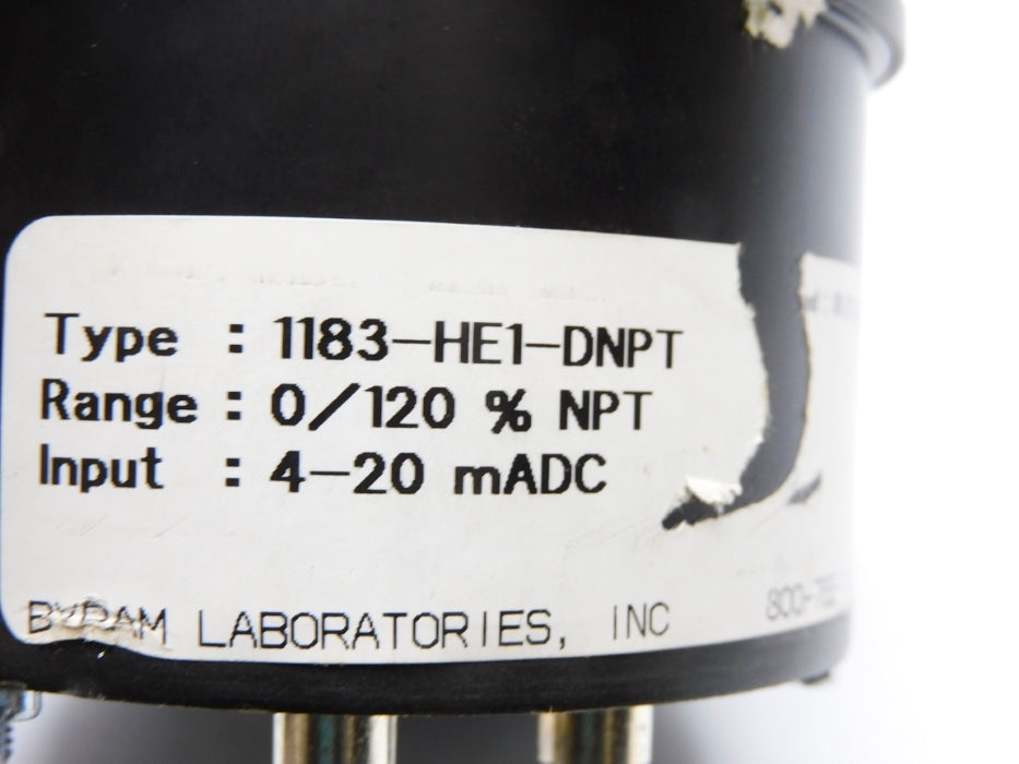 BYRAM LABORATORIES 1183-HE1-DNPT 0/120%NPT UNMP