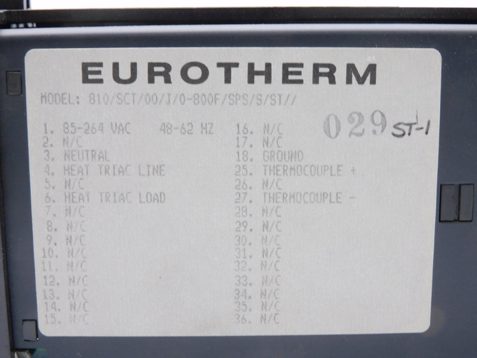 EUROTHERM 810/SCT/00/J/0-800F/SPS/S/ST// 0-800'F UNMP