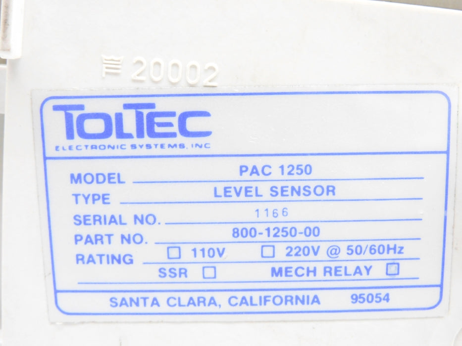 TOLTEC PAC1250 800-1250-00 (AS PICTURED) NSNP